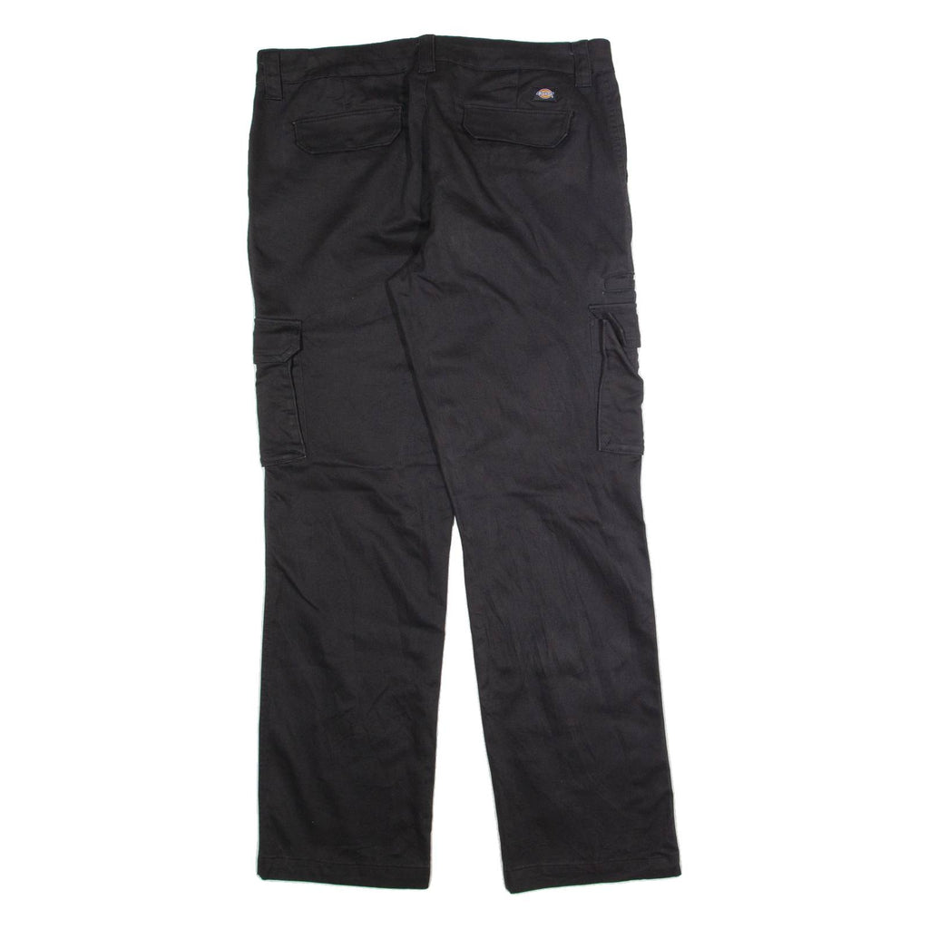 DICKIES Cargo Workwear Womens Trousers Black Relaxed Straight W36 L32