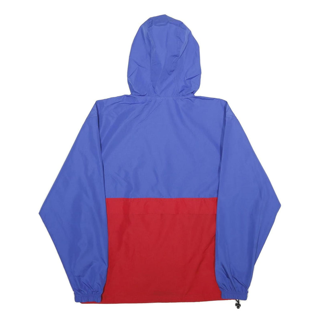 CHAMPION Mens Blue & Red Hooded Windbreaker Jacket S Polyester Lightweight