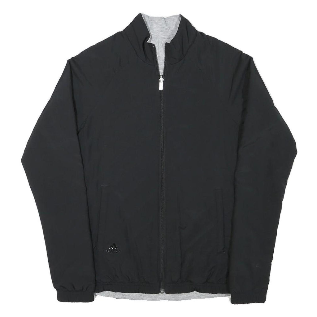 ADIDAS Womens Black Track Jacket S Polyester Blend Plain Zip Fitness Sportswear