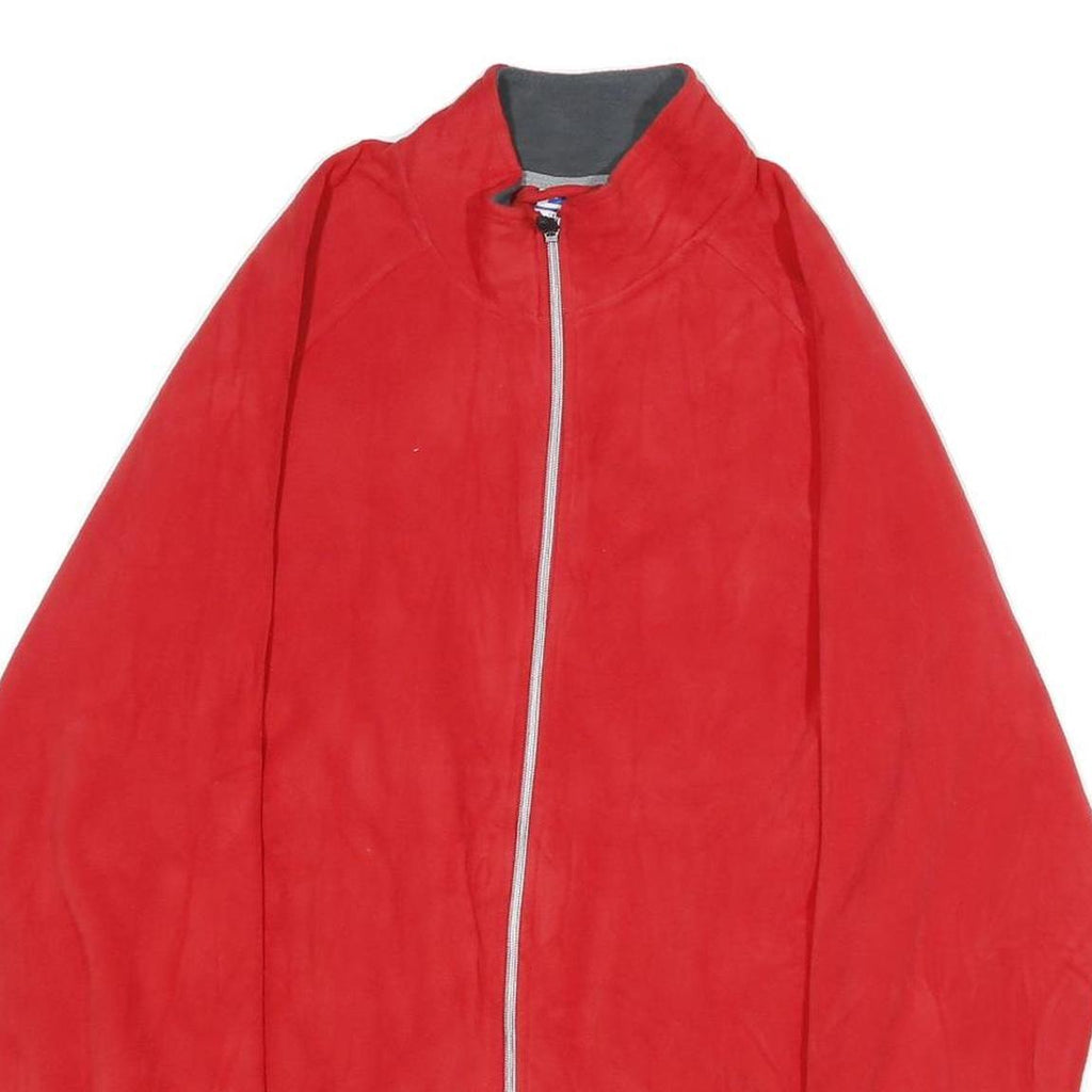 STARTER Mens Red Polyester Zip Jacket L Casual Lightweight Plain Sportswear