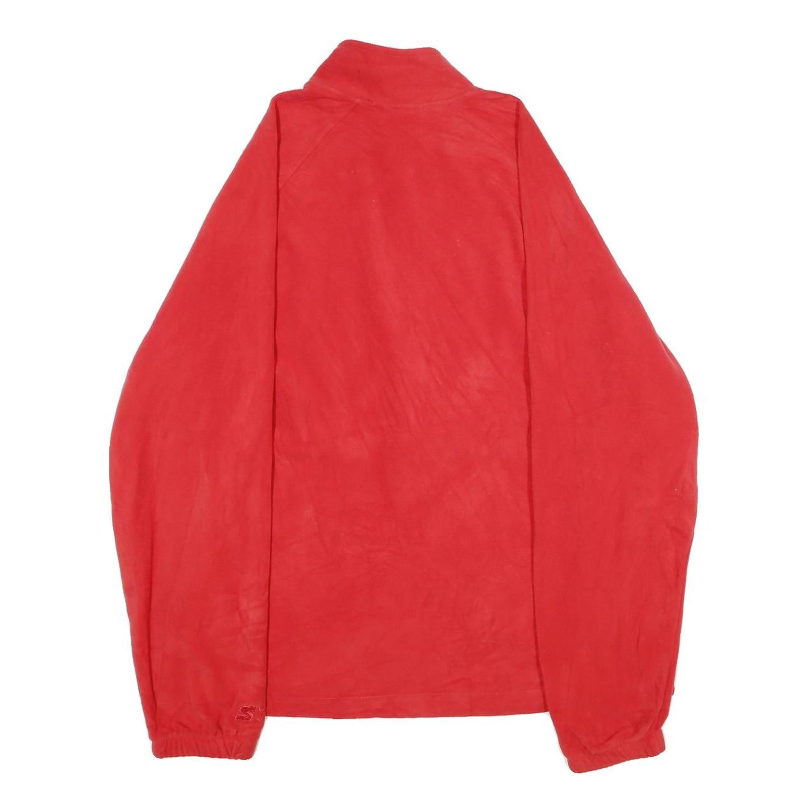STARTER Mens Red Polyester Zip Jacket L Casual Lightweight Plain Sportswear