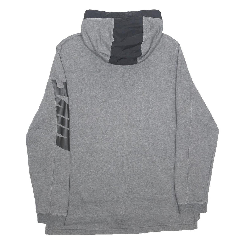 NIKE Mens Grey Pullover Hoodie M Zip Up Sports Casual Sweatshirt