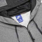 NIKE Mens Grey Pullover Hoodie M Zip Up Sports Casual Sweatshirt