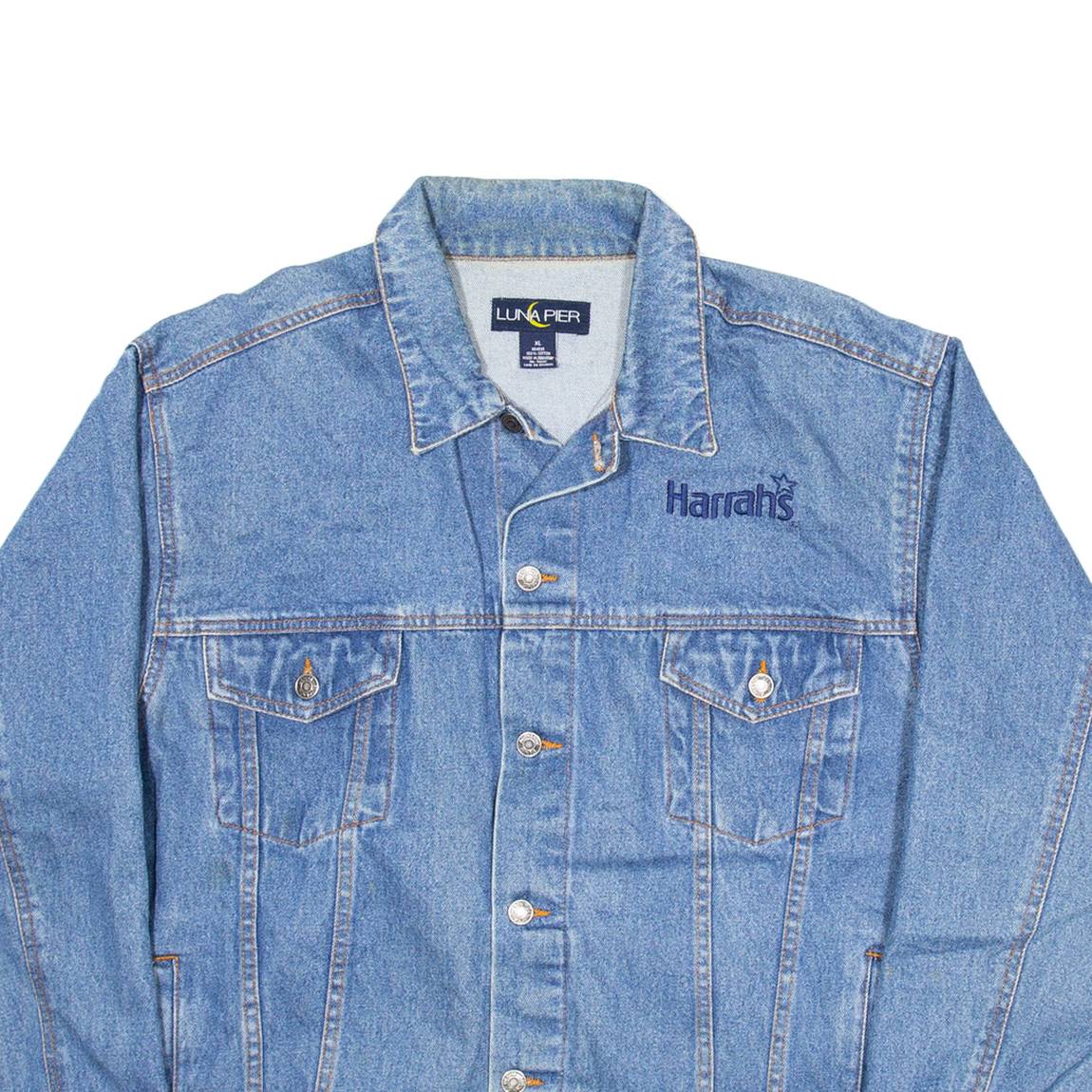 LUNA PIER Harrahs Mens Denim Jacket Blue XL