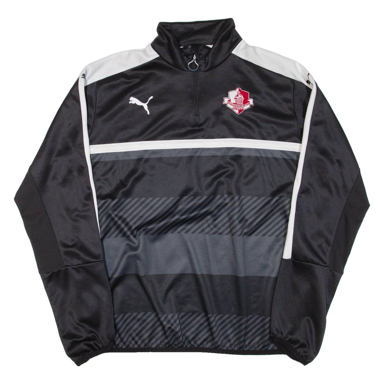 PUMA Mens Sweatshirt Black 1/4 Zip 2XL