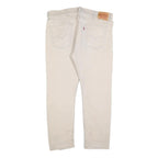 LEVI'S Mens Regular Fit Beige Cotton Blend Trousers W38 L30 Casual Zip Closure