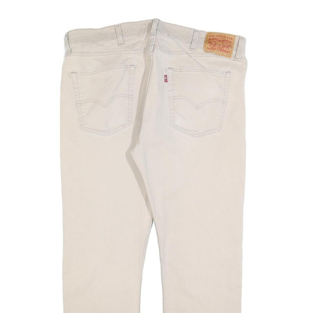 LEVI'S Mens Regular Fit Beige Cotton Blend Trousers W38 L30 Casual Zip Closure