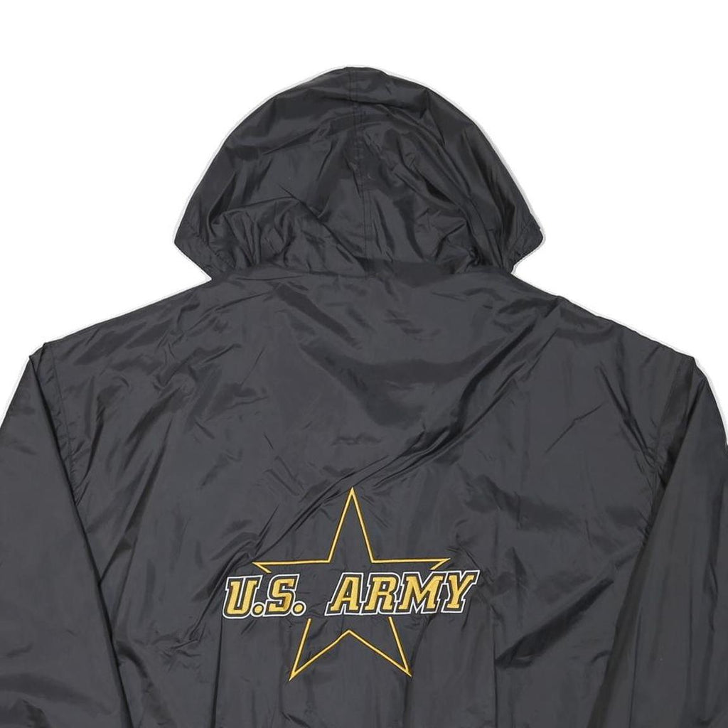 HOLLOWAY Mens Black U.S. Army Logo Lightweight Zip Jacket L Polyester Blend
