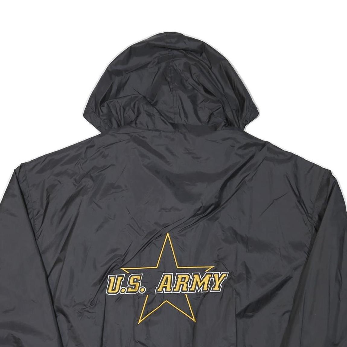 HOLLOWAY Mens Black U.S. Army Logo Lightweight Zip Jacket L Polyester Blend