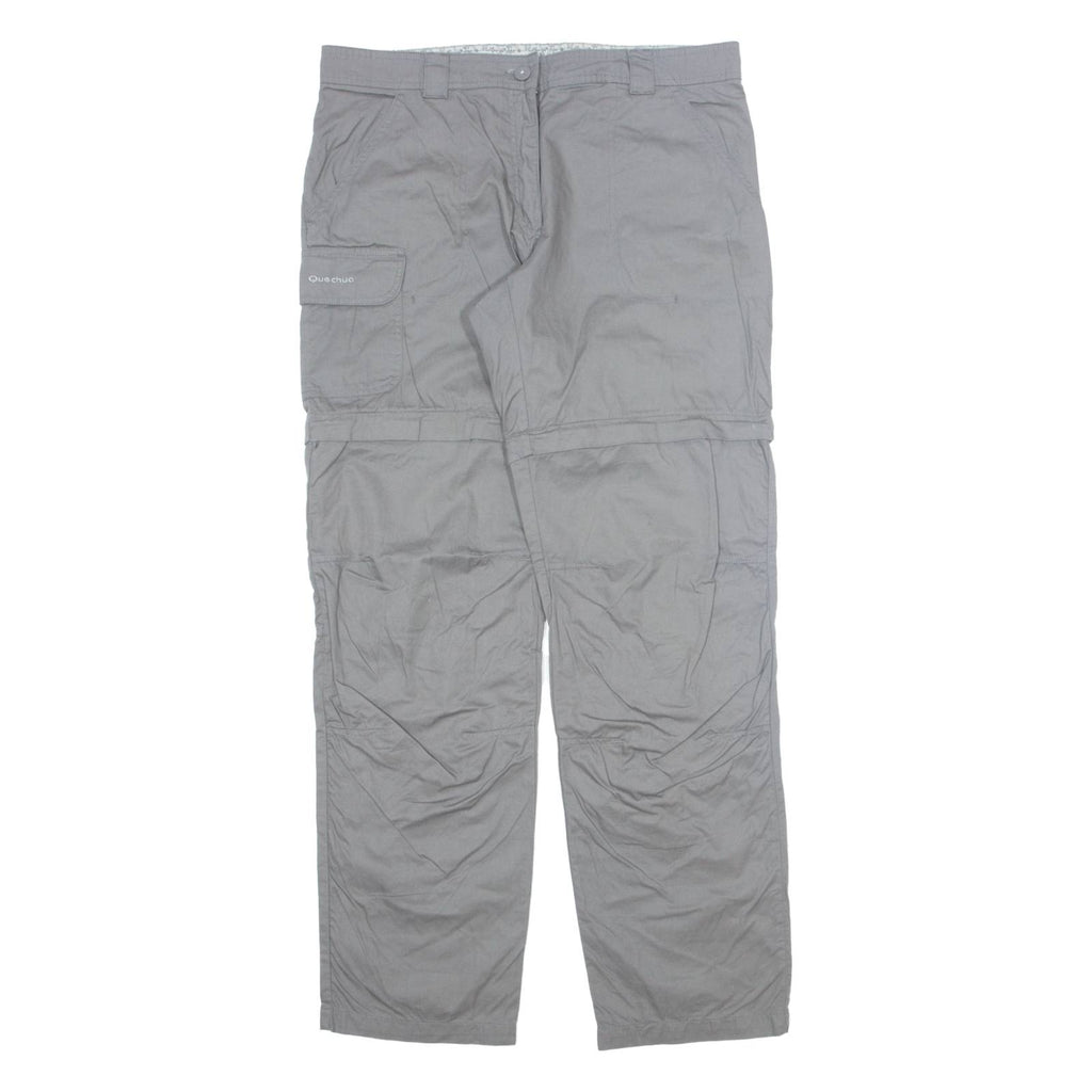 QUECHUA Outdoor Womens Trousers Grey Regular Straight W35 L34