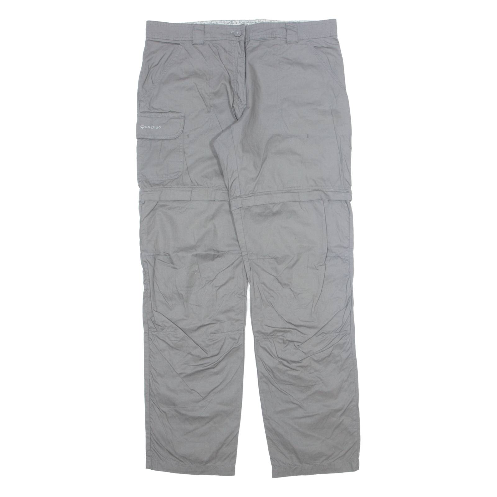 QUECHUA Outdoor Womens Trousers Grey Regular Straight W35 L34