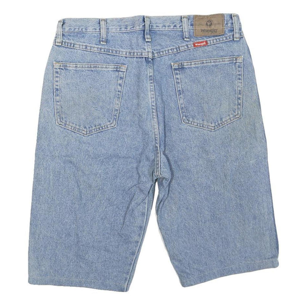 WRANGLER Mens Denim Blue Casual Shorts L W36 Classic Cotton Blend Relaxed Fit