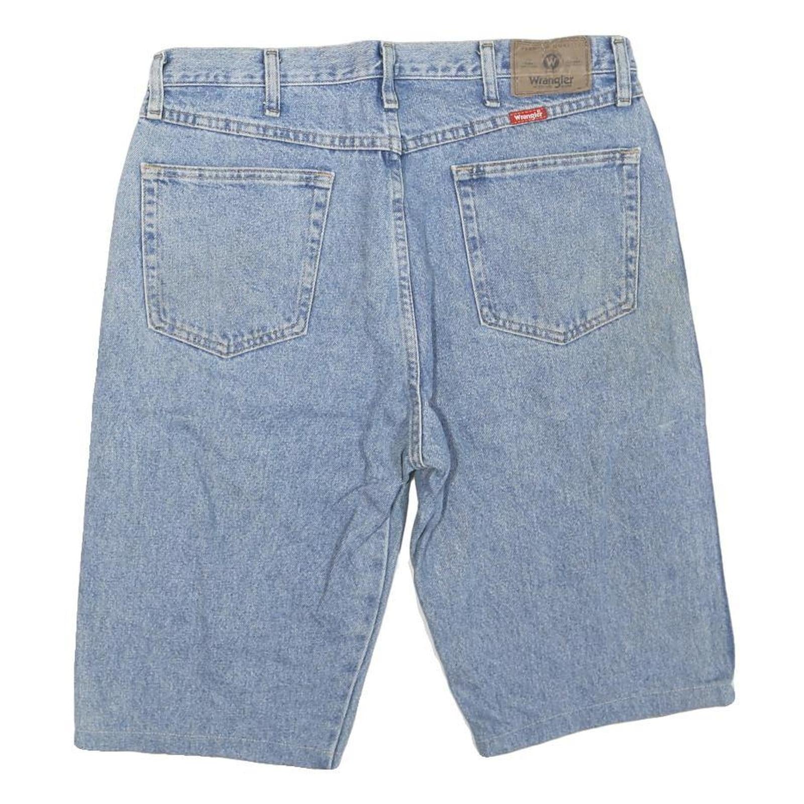 WRANGLER Mens Denim Blue Casual Shorts L W36 Classic Cotton Blend Relaxed Fit
