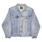 LEE Mens Blue Cotton Denim Jacket 2XL Button Closure Classic Fit Casual