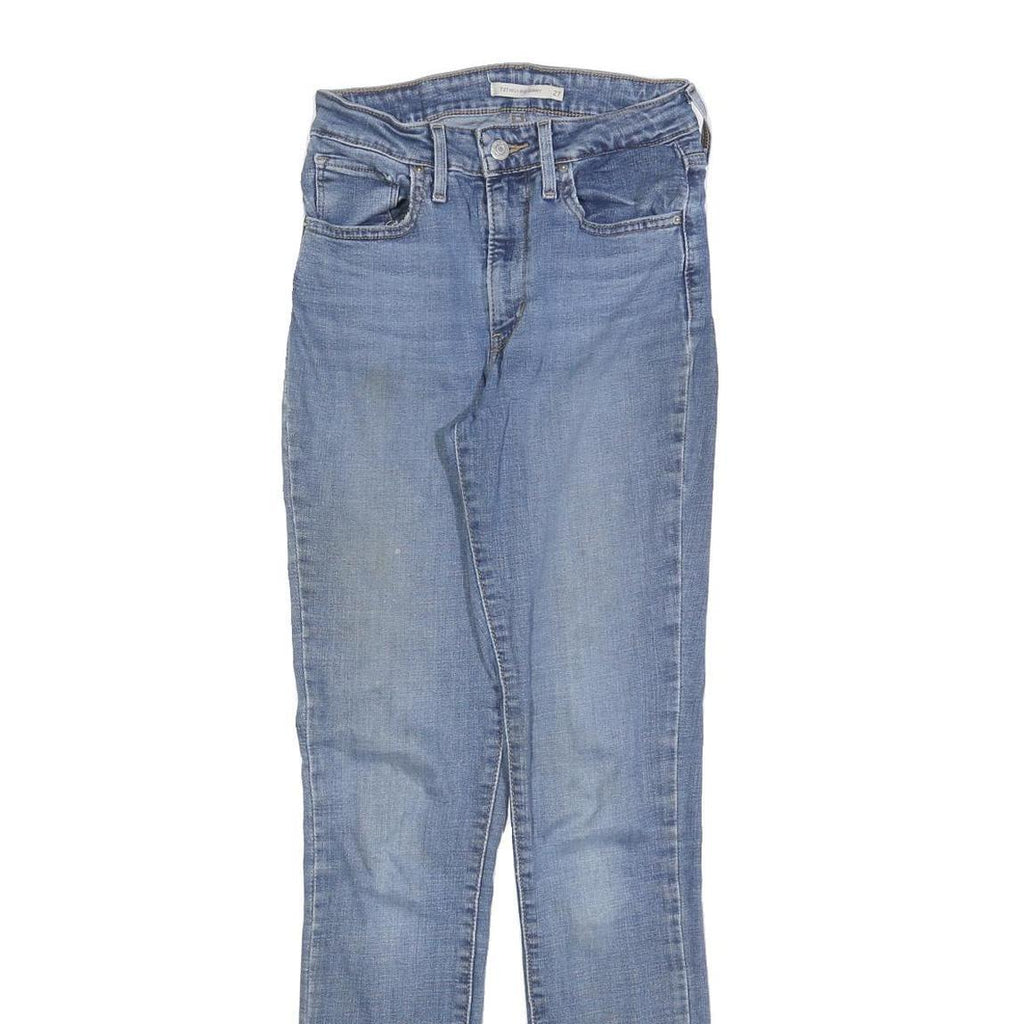 LEVI'S 721 Womens Slim Blue Denim Medium W27 L32 Slim Fit Jeans Zip Closure