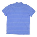 CHAPS Mens Blue Plain Short Sleeve Polo Shirt L Cotton Blend Pocket