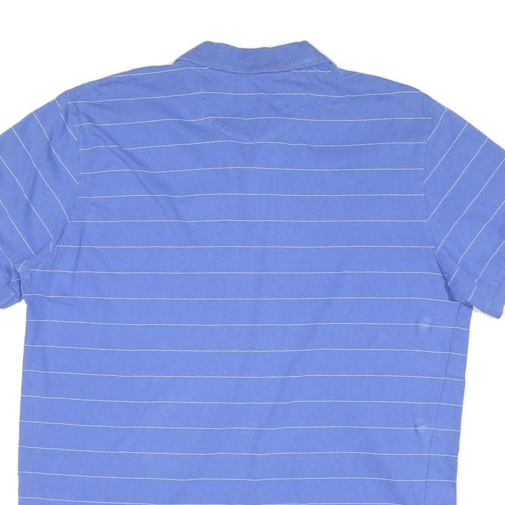 CHAPS Mens Blue Plain Short Sleeve Polo Shirt L Cotton Blend Pocket