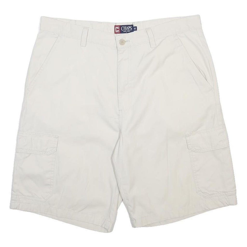 CHAPS Mens Shorts Cream Cargo Plain L W36 Casual Lightweight Summer