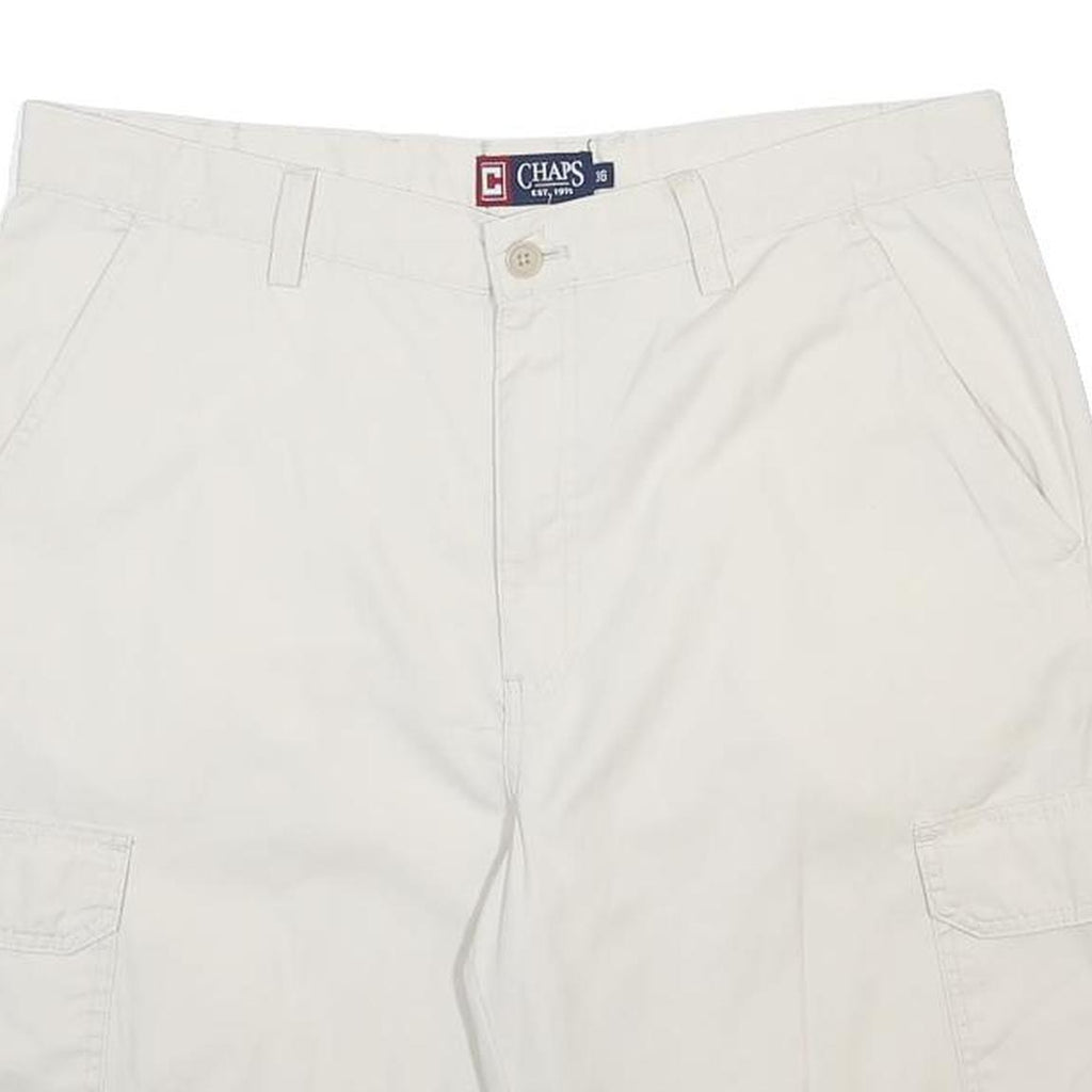 CHAPS Mens Shorts Cream Cargo Plain L W36 Casual Lightweight Summer