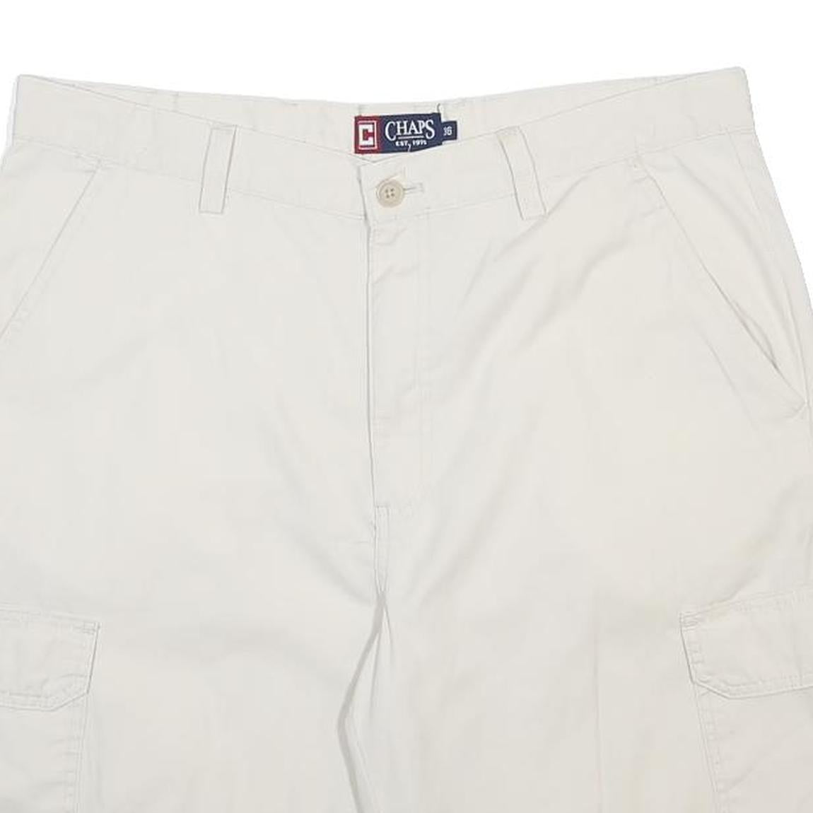 CHAPS Mens Shorts Cream Cargo Plain L W36 Casual Lightweight Summer