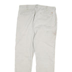 CARHARTT Mens Cotton Blend Beige Regular Straight Trousers W36 L34 Workwear Zip