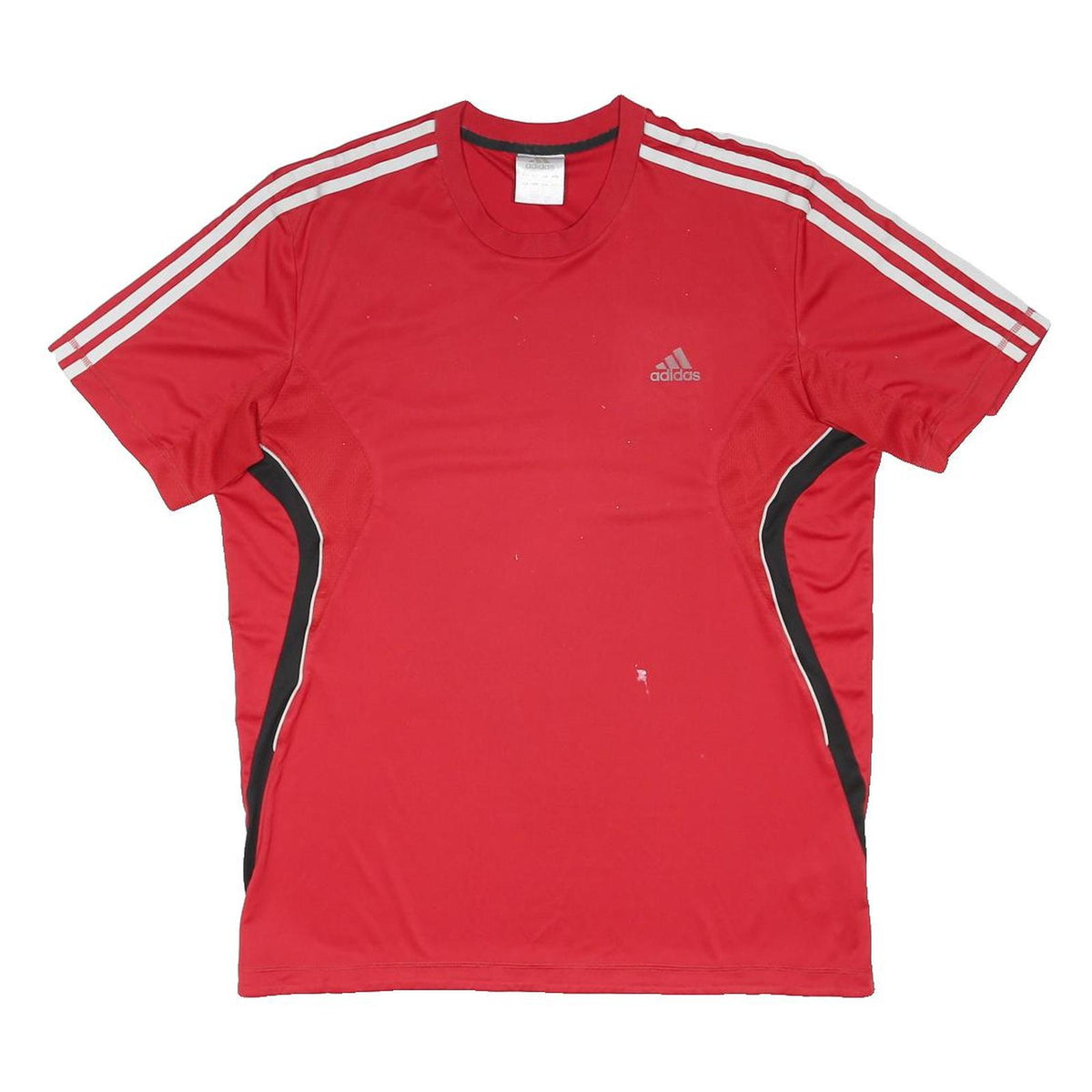 ADIDAS Mens Red & White Sports T-Shirt L Short Sleeve Crew Neck Athletic Fitness