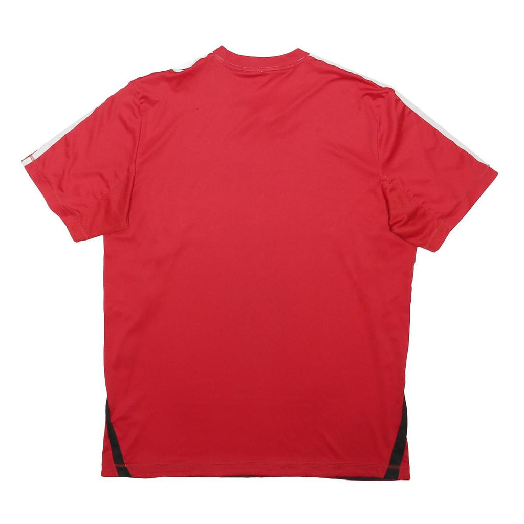 ADIDAS Mens Red & White Sports T-Shirt L Short Sleeve Crew Neck Athletic Fitness