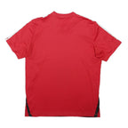 ADIDAS Mens Red & White Sports T-Shirt L Short Sleeve Crew Neck Athletic Fitness