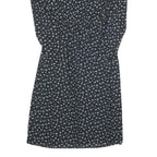 CHARLEE ALISON Womens Black Floral Day Dress Polyester Blend Long Sleeve Short S