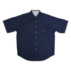 BUGLE BOY Mens Plain Shirt Blue 90s XL