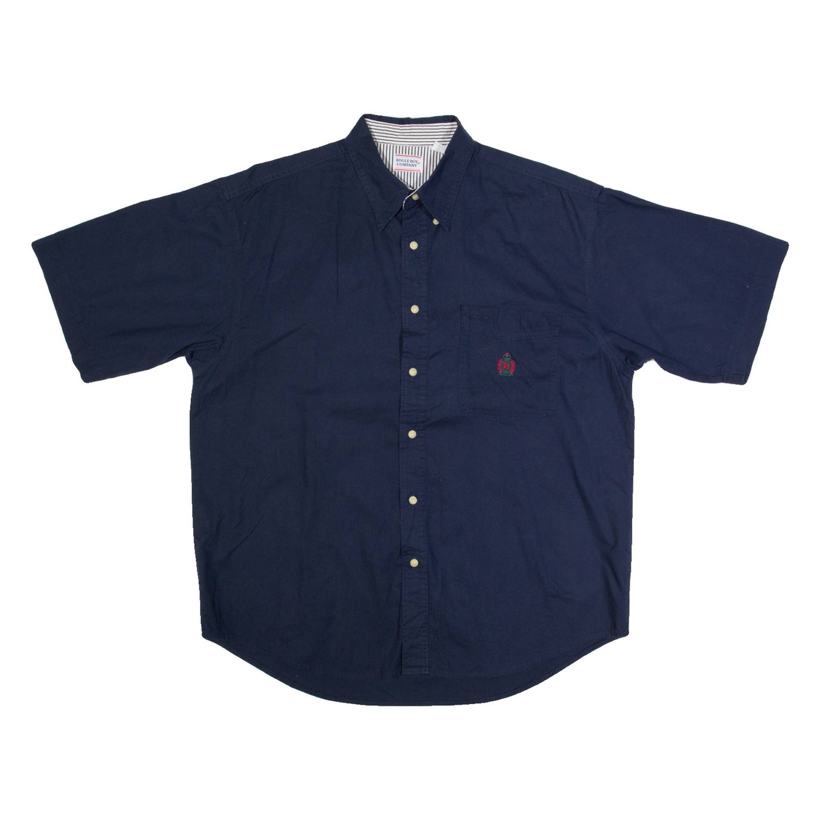 BUGLE BOY Mens Plain Shirt Blue 90s XL