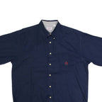 BUGLE BOY Mens Plain Shirt Blue 90s XL