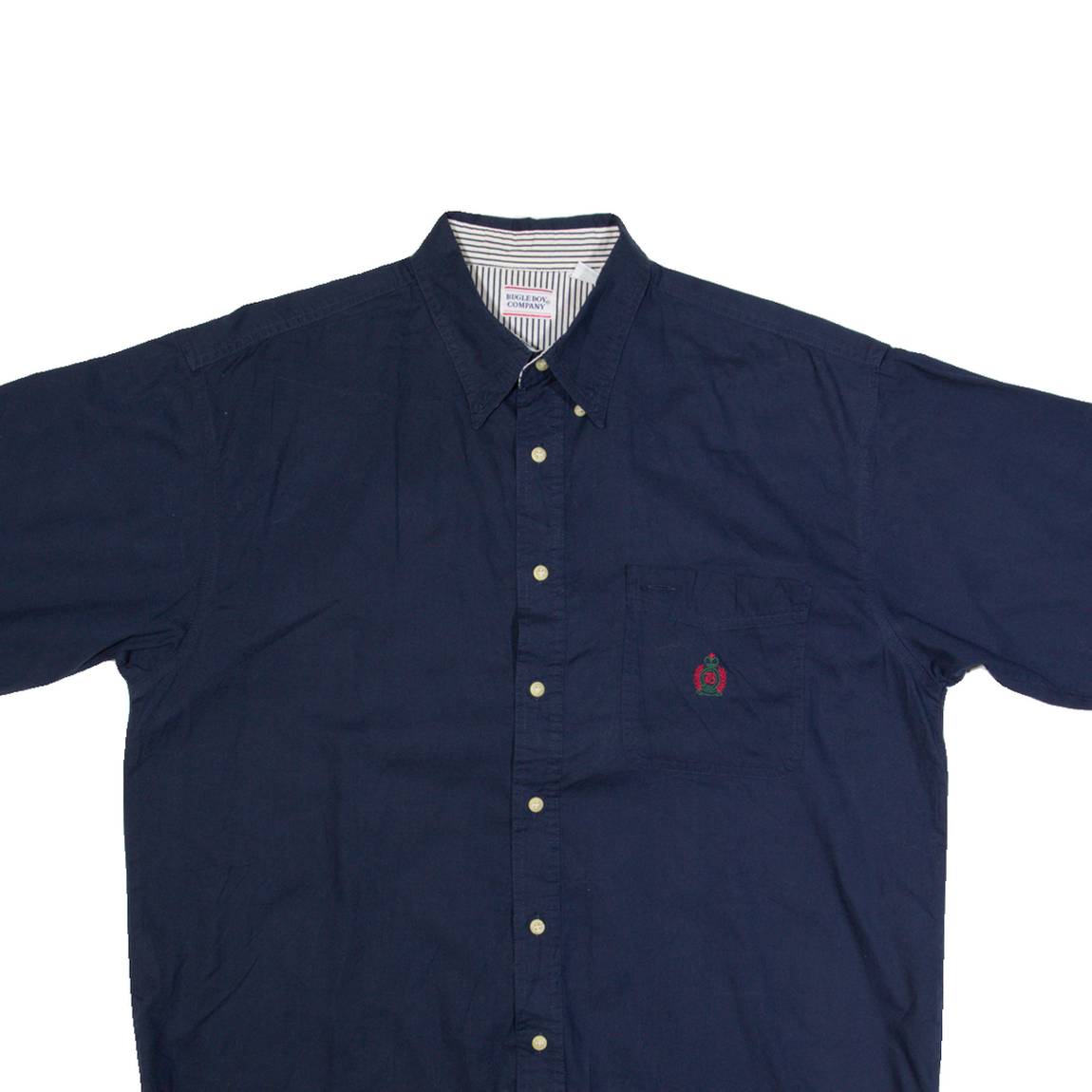 BUGLE BOY Mens Plain Shirt Blue 90s XL
