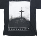 GILDAN Mens Black Voice Of Ruin Graphic T-Shirt L Short Sleeve Crew Neck Cotton