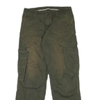 CARHARTT Mens Relaxed Green Cargo Trousers W32 L32 Durable Zip Closure Workwear