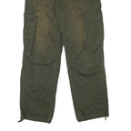 CARHARTT Mens Relaxed Green Cargo Trousers W32 L32 Durable Zip Closure Workwear