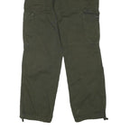 CARHARTT Mens Relaxed Green Cargo Trousers W32 L32 Durable Zip Closure Workwear