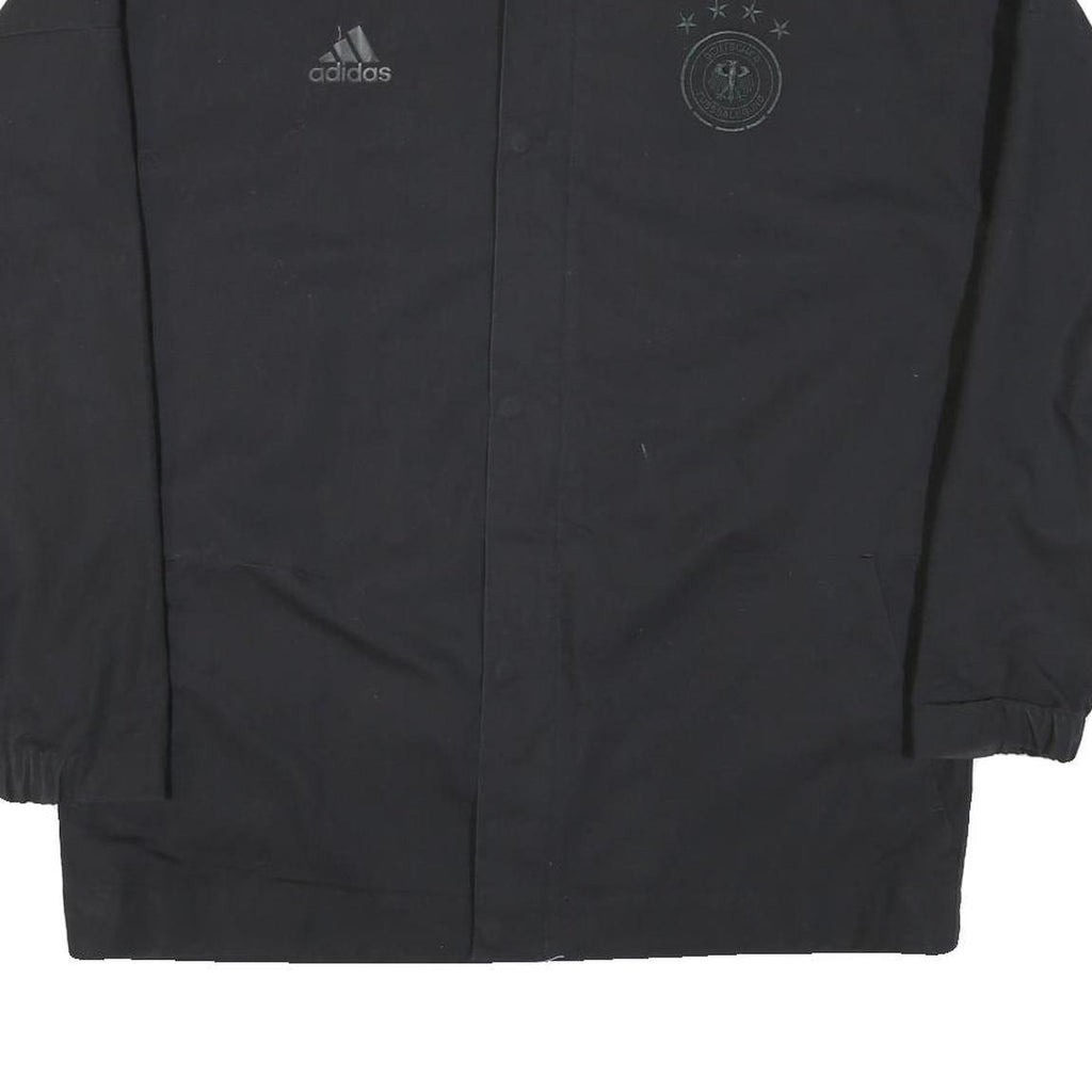 ADIDAS Mens Black Cotton Blend Jacket L Plain Zip Casual Sportswear