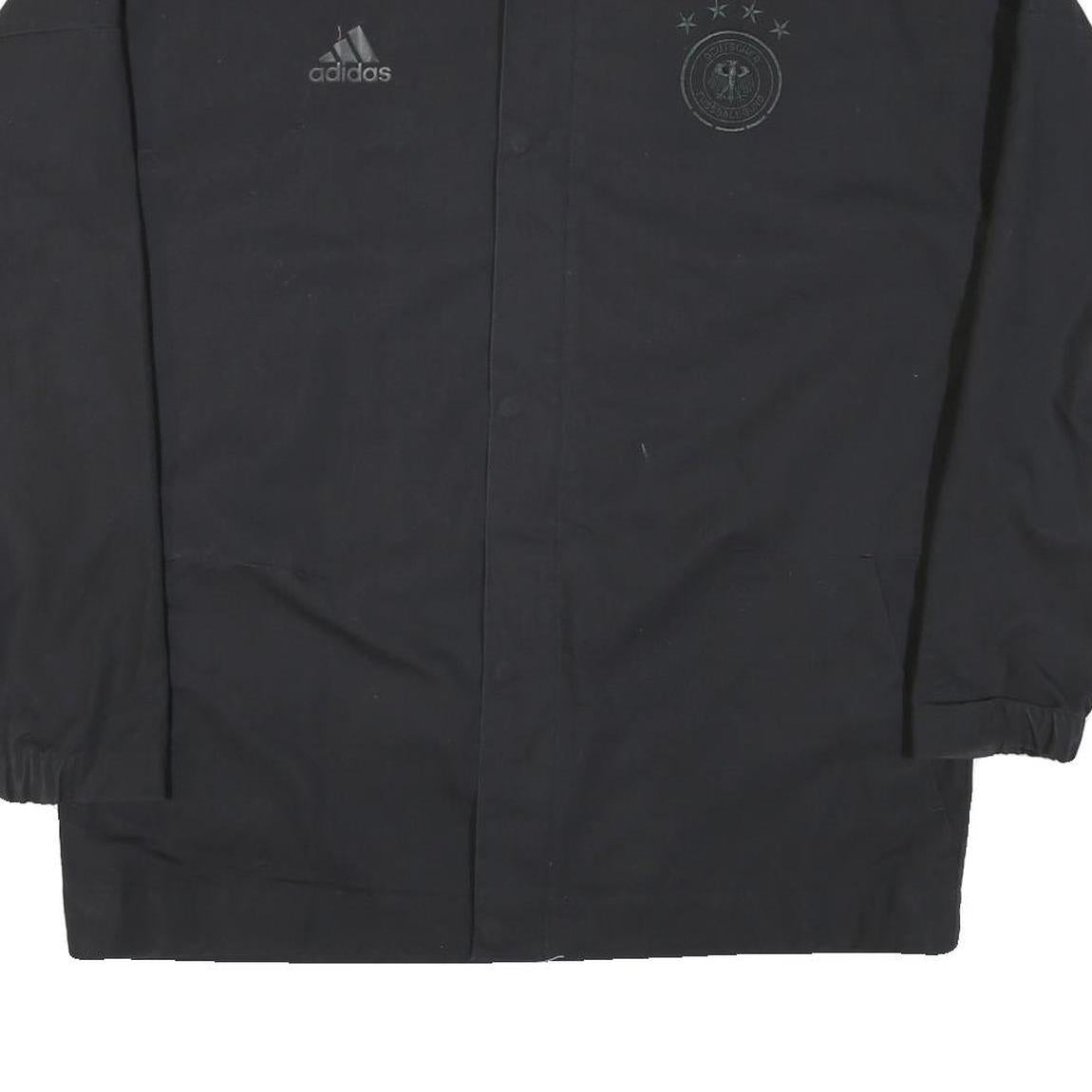 ADIDAS Mens Black Cotton Blend Jacket L Plain Zip Casual Sportswear