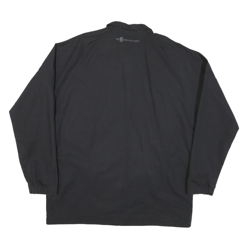 ADIDAS Mens Black Cotton Blend Jacket L Plain Zip Casual Sportswear