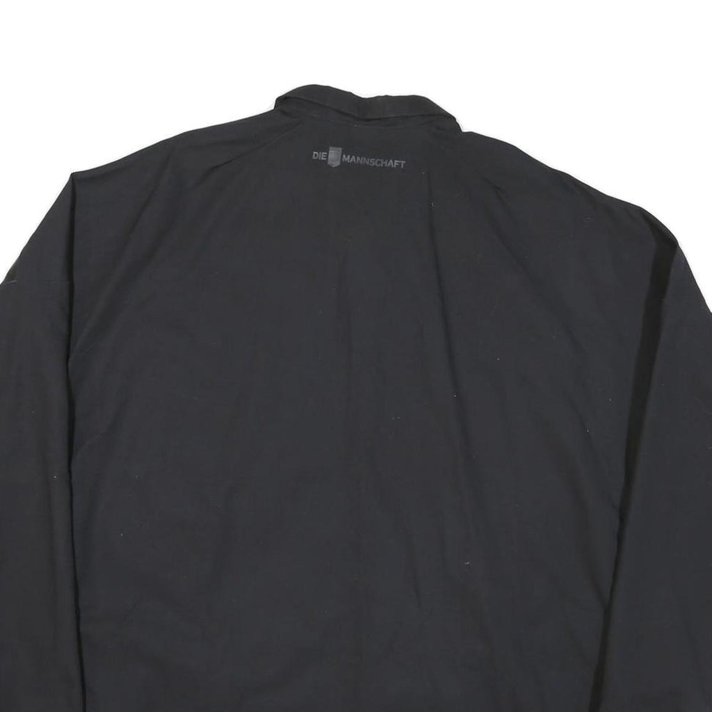 ADIDAS Mens Black Cotton Blend Jacket L Plain Zip Casual Sportswear