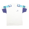 SERGIO TACCHINI Mens White & Blue Geometric Pattern Short Sleeve Polo Shirt L