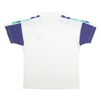 SERGIO TACCHINI Mens White & Blue Geometric Pattern Short Sleeve Polo Shirt L