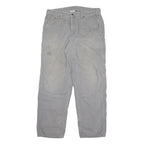 CARHARTT Mens Cotton Blend Grey Relaxed Straight Trousers W34 L30 Casual