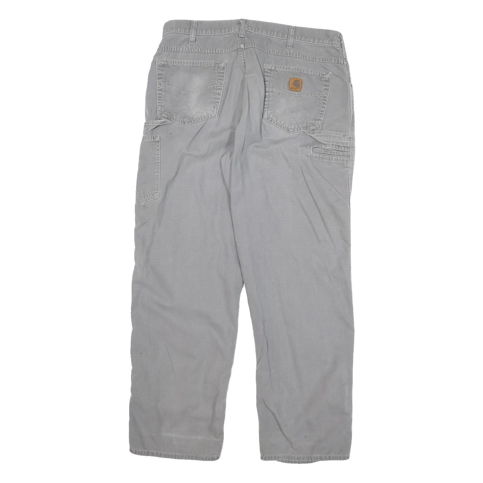 CARHARTT Mens Cotton Blend Grey Relaxed Straight Trousers W34 L30 Casual