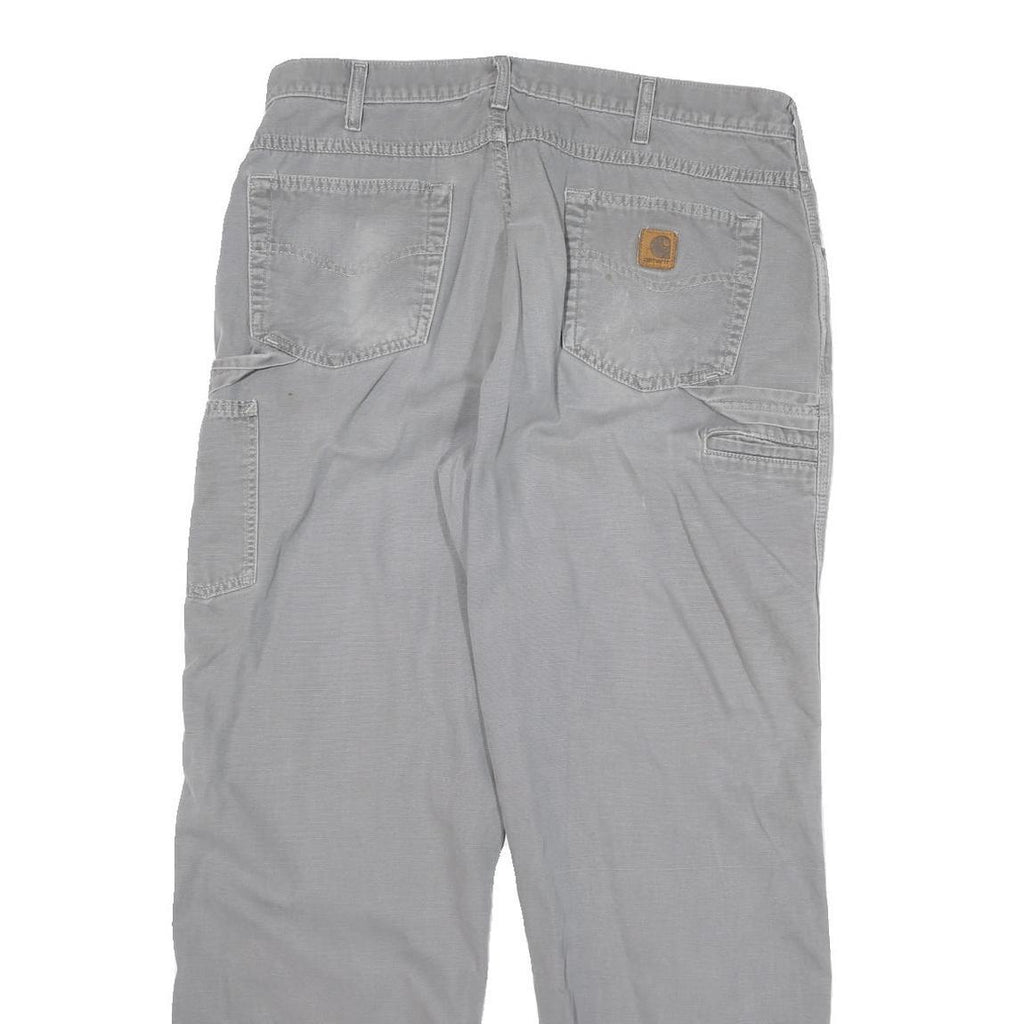 CARHARTT Mens Cotton Blend Grey Relaxed Straight Trousers W34 L30 Casual