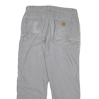 CARHARTT Mens Cotton Blend Grey Relaxed Straight Trousers W34 L30 Casual