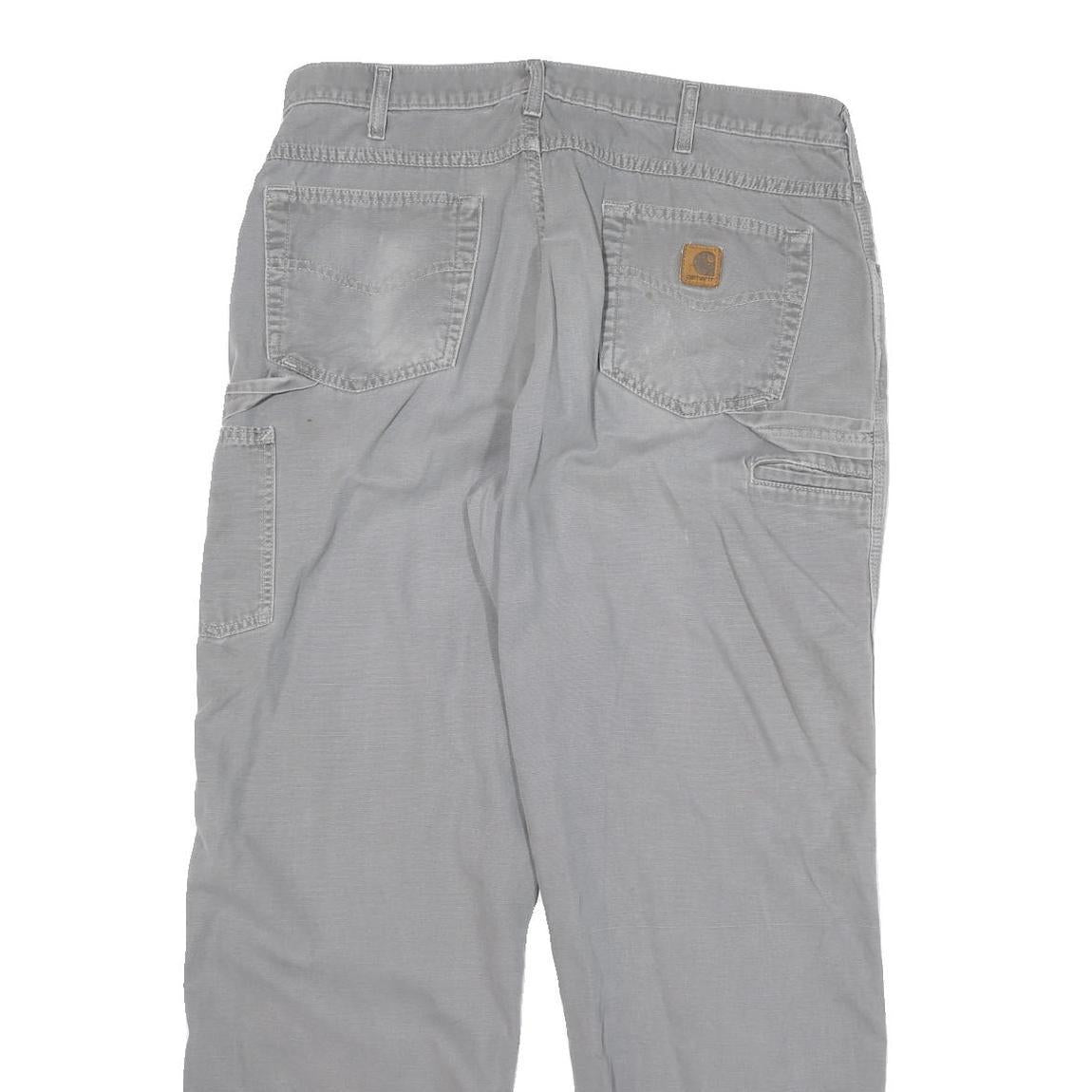 CARHARTT Mens Cotton Blend Grey Relaxed Straight Trousers W34 L30 Casual