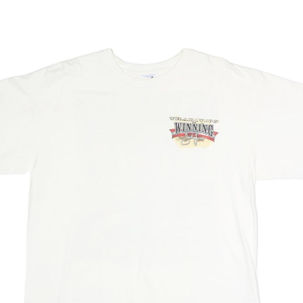 ANVIL Mens White Winning Graphic T-Shirt L Short Sleeve Crew Neck Cotton Casual