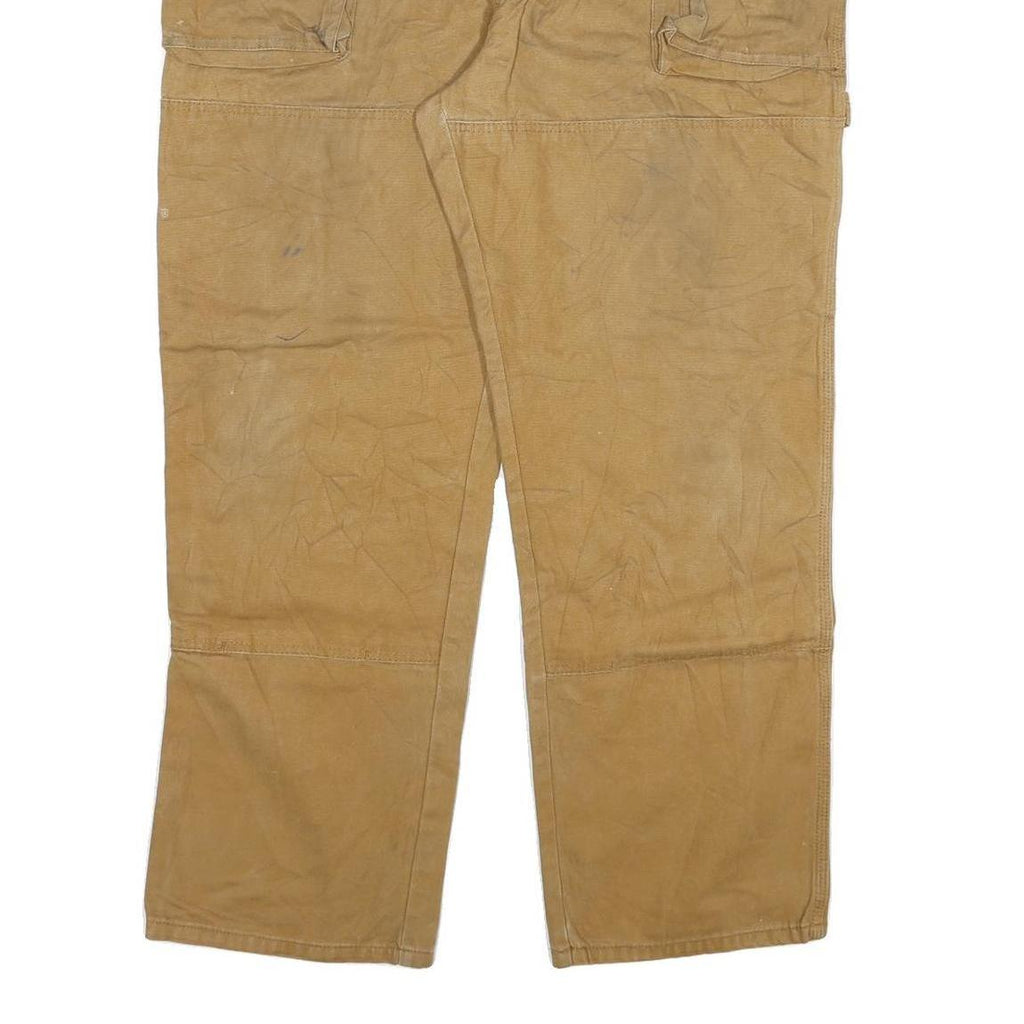 DICKIES Mens Regular Fit Beige Cotton Blend Workwear Jeans W38 L30 Zip Pockets